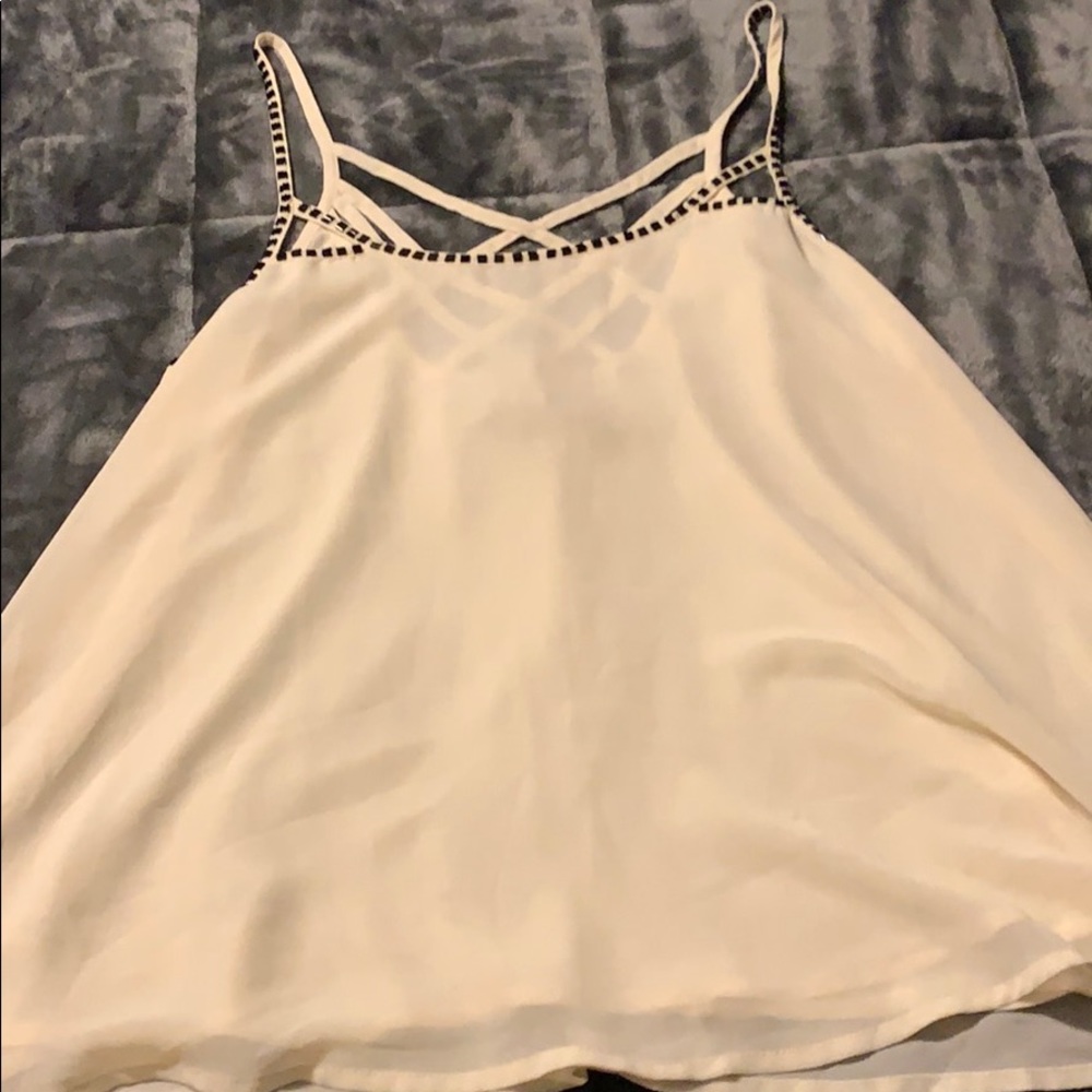 Tan with black beads camisole shirt